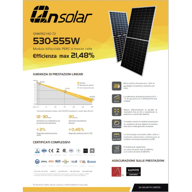 QN Solaire QNM182-HG545-72 545W