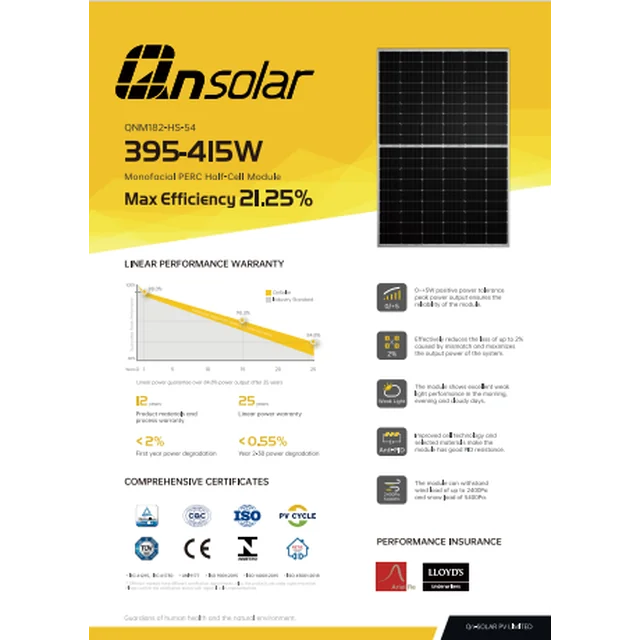 Qn solaire QNM182-HS410-54 410W