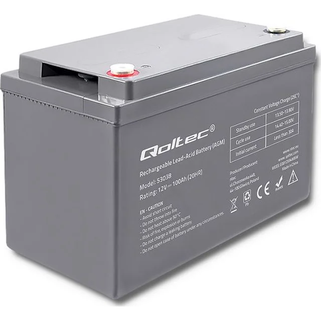 Qoltec-akku 12V/100Ah (53038)