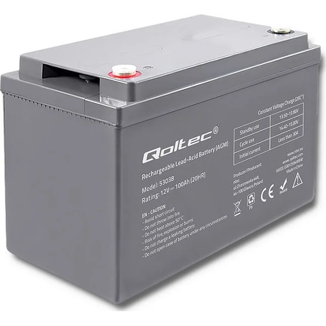Qoltec-batterij 12V/100Ah (53038)