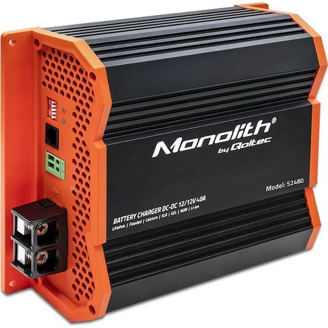 Qoltec nabíjačka Monolith DC-DC nabíjačka pre batérie LiFePO4 AGM 12V-12V | 40A | 500W