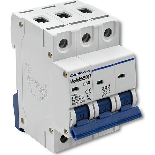 Qoltec Strömbrytare B40 | Säkring | AC | 40A | 3P