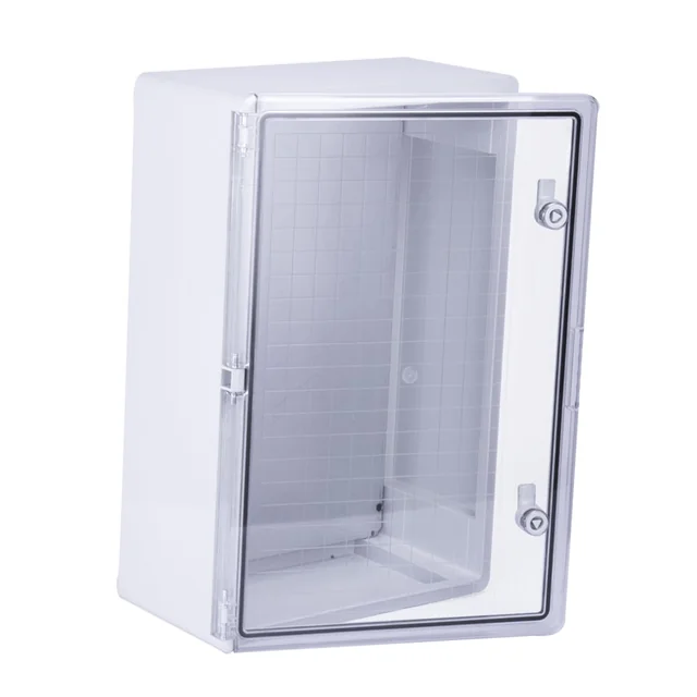 Quadro elétrico 600x500x220mm com porta transparente IP65 IK10 UV sem halogênio