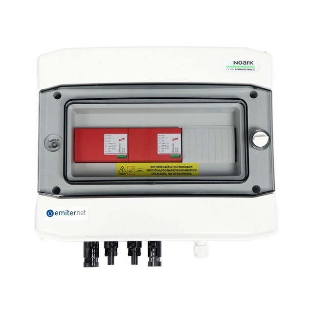 Quadro ermetico EMITER con scaricatore di sovratensione DC Dehn 1000V tipo 1+2, 2x stringa FV, 2x MPPT