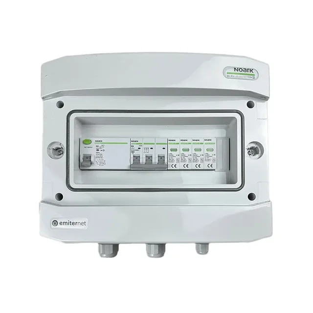 quadroEMITER ermetico AC IP65 con scaricatore di sovratensione AC tipo Noark 2, 50A 3-F, RCD tipo A 63A/300mA