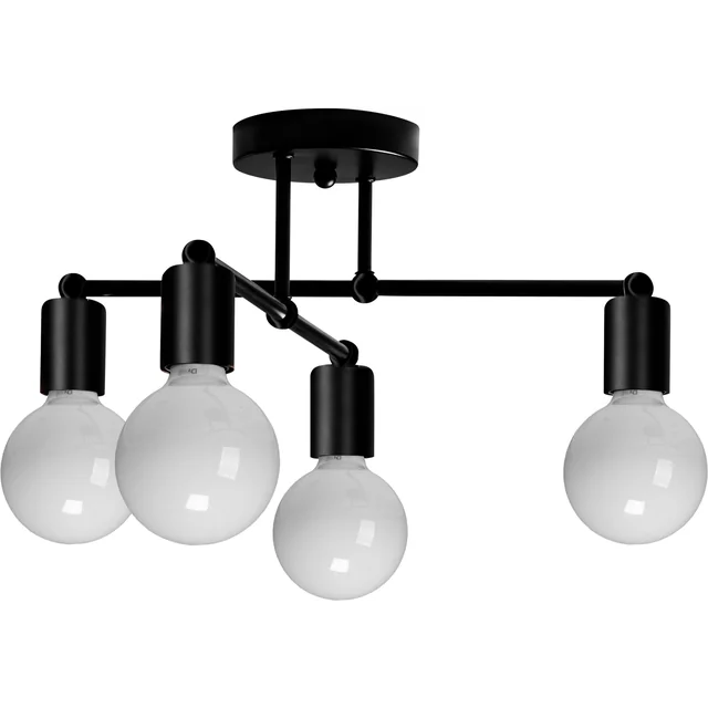 Quadruple Hanging Ceiling Lamp 392200 Matt Black