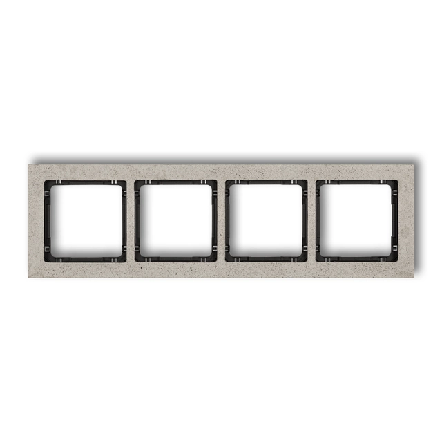 Quadruple universal frame - concrete (frame: light gray; bottom: black) KARLIK DECO 27-12-DRB-4