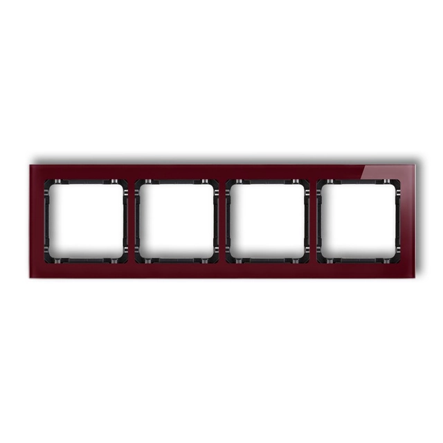 Quadruple universal frame - glass effect (frame: burgundy; bottom: black) KARLIK DECO 14-12-DRS-4