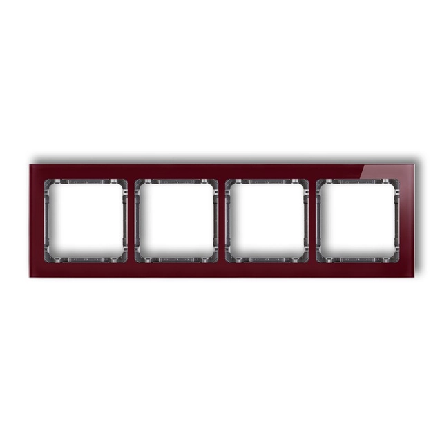 Quadruple universal frame - glass effect (frame: burgundy; bottom: graphite) KARLIK DECO 14-11-DRS-4
