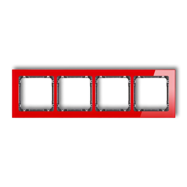 Quadruple universal frame - glass effect (frame: red; bottom: graphite) KARLIK DECO 17-11-DRS-4