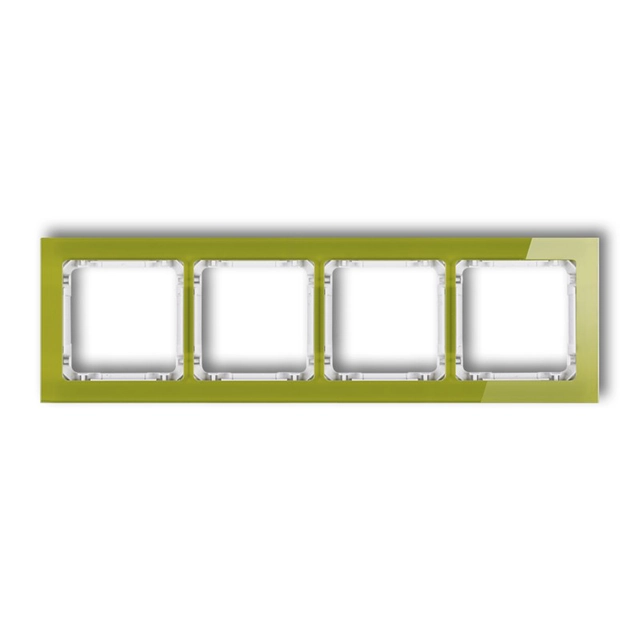 Quadruple universal frame - glass effect (green frame; white bottom) KARLIK DECO 2-0-DRS-4