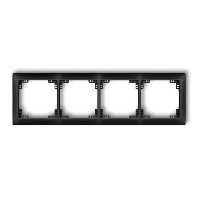 Quadruple universal frame made of plastic DECO Soft black matt KARLIK DECO 12DRSO-4