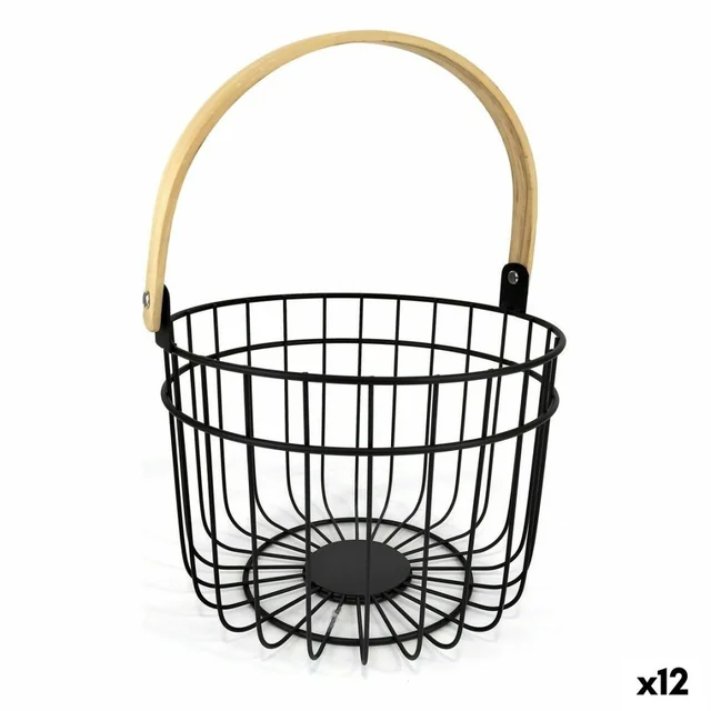 Quttin Panier décoratif Rustique Rond 4 mm 28 x 26,5 x 22 cm (12 Pcs)