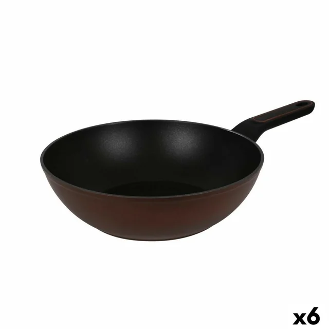 Quttin Sahara Frying Pan Forged Aluminum Brown 44 x 25 x 8 cm (6 Pieces)