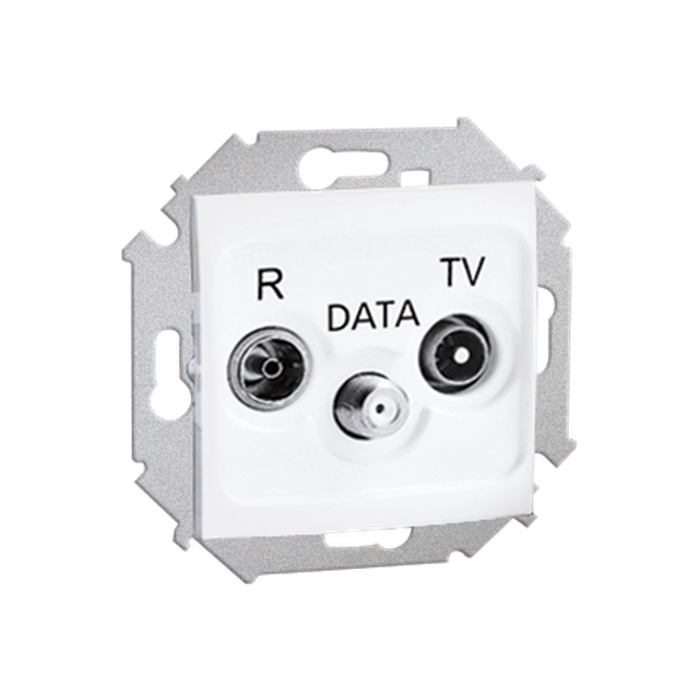 R-TV-DATA antenna socket (module); white