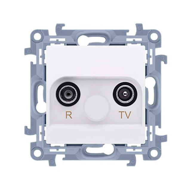 R-TV крайно гнездо за антена, отделено (модул) тълпа.TV-1.0 db,R-1,5 dB, бялоSimon10