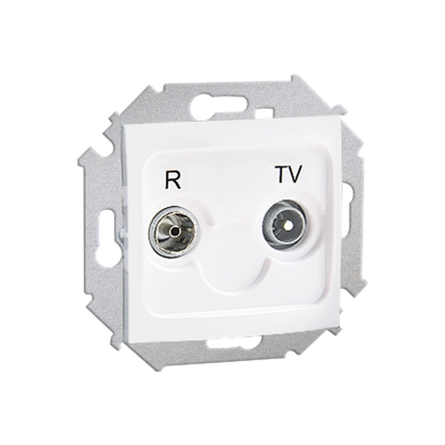 R-TV terminating antenna socket for pass-through sockets (module); white