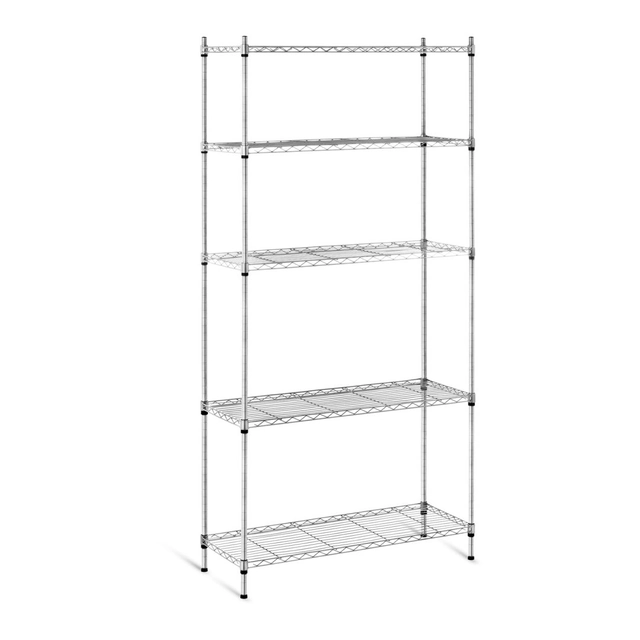 Rack de armazenamento de arame vazado cinza 180x90x35cm a 150kg