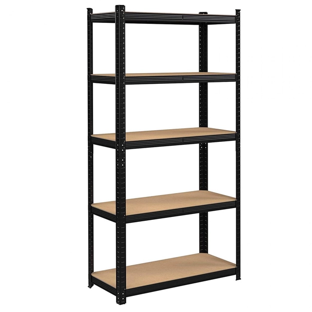 Rack di stoccaggio 5 livelli nero 150x75x30 capacità di carico 625 kg