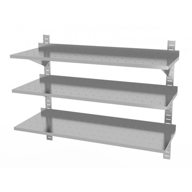 Raft suspendat reglabil triplu, perforat cu două console 1000 x 300 x 875 mm POLGAST 385103-PERF 385103-PERF