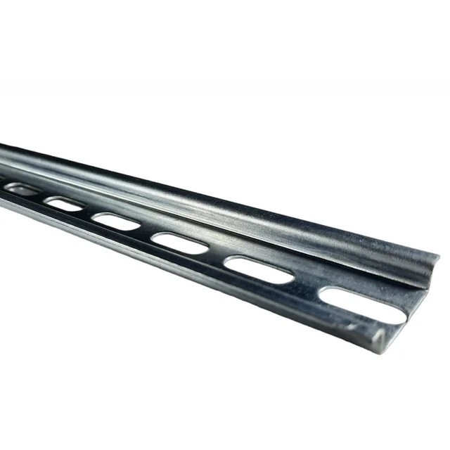 Rail DIN Omega pour fusibles 35mm perforé 1 mètre acier galvanisé