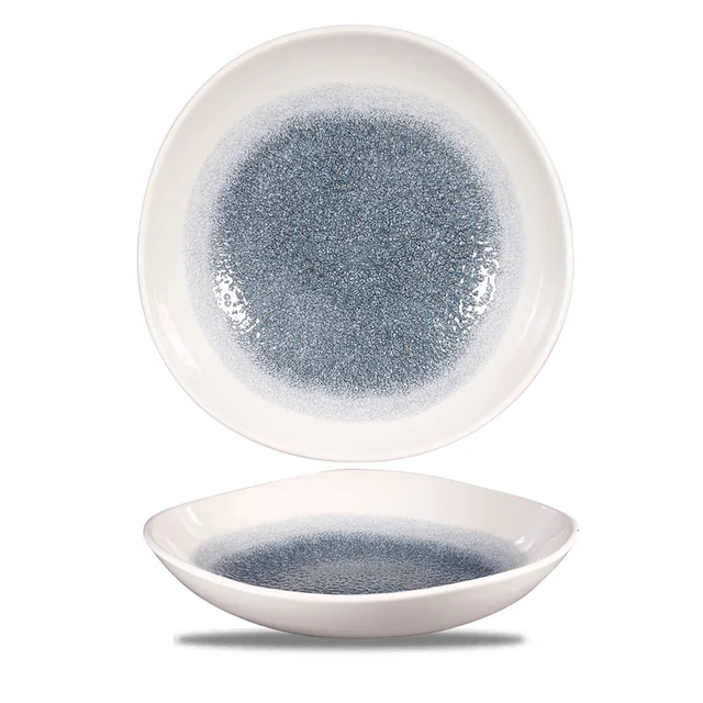 Raku Topaz Blue organinės formos dubuo 1100 ml