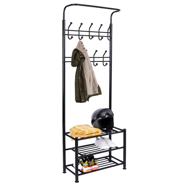 RAMOS Black Standing Loft Coat Hanger with a Seat