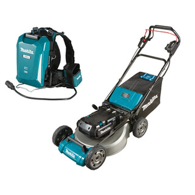 Rasaerba semovente a batteria Makita LM001CZ+PDC1200A01 36 V | 530 mm | 2,5 - 5 km/ora | 2300 m² | Senza spazzole in carbonio | Con batteria e caricabatterie