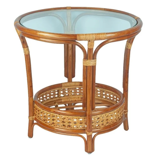 RattaNeo Coral s71 cognac table, natural rattan