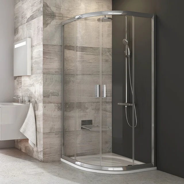 Ravak Blix semi-circular shower cabin, BLCP4-90, gloss + Transparent glass