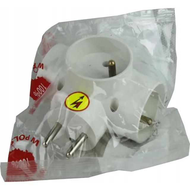 Разклонител Timex Plug 3x2P+Z /защитен защита от пренапрежение/бял R-31-Z