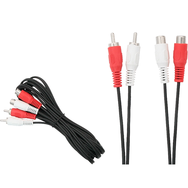 RCA extension cable: 2xWTYK/2xGNIAZDO 3m