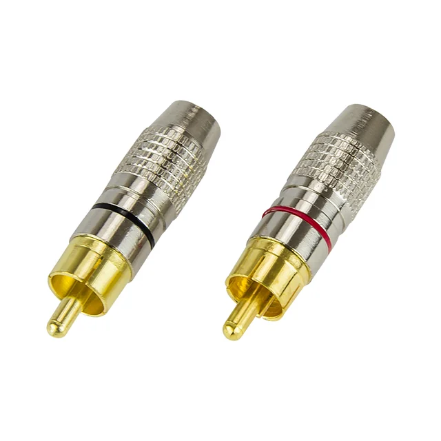 RCA plug SILVER-gold-plated professional Black or Red