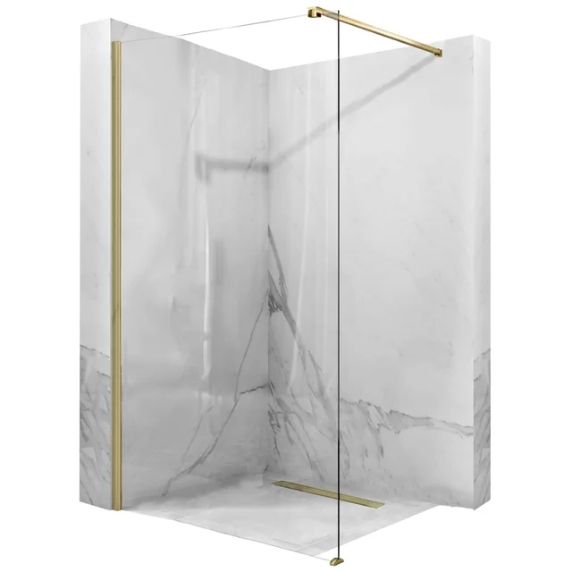 Rea Aero Gold Brushed Shower Wall 100