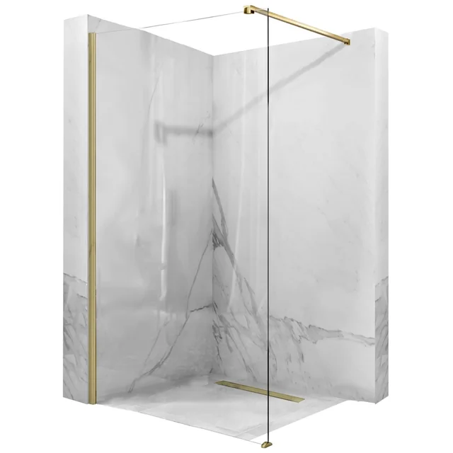 Rea Aero Gold Brushed Shower Wall 90