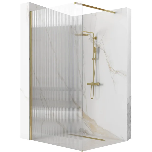 Rea Aero Intimo Brushed Gold shower wall 90