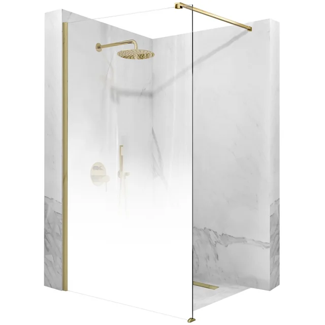 Rea Aero Ombre shower wall Brushed Gold/White 100