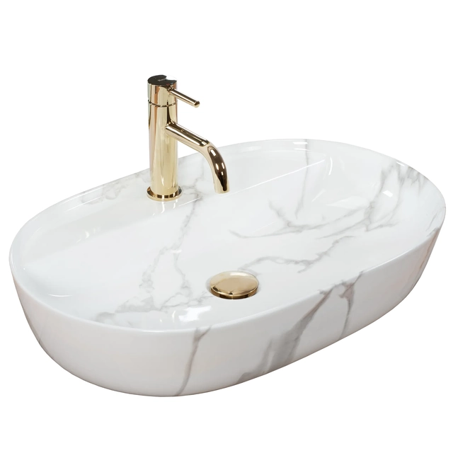 Rea Aura bordplade håndvask 61 Marmo shiny (S) - Yderligere rabat - kode REA_S