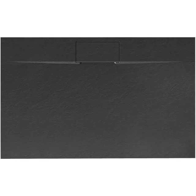 Rea Bazalt Lange zwarte rechthoekige douchebak 90x120- Extra 5% korting met code REA5