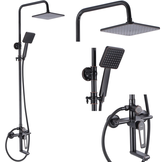 REA BLADE Shower Set Antiqued Black