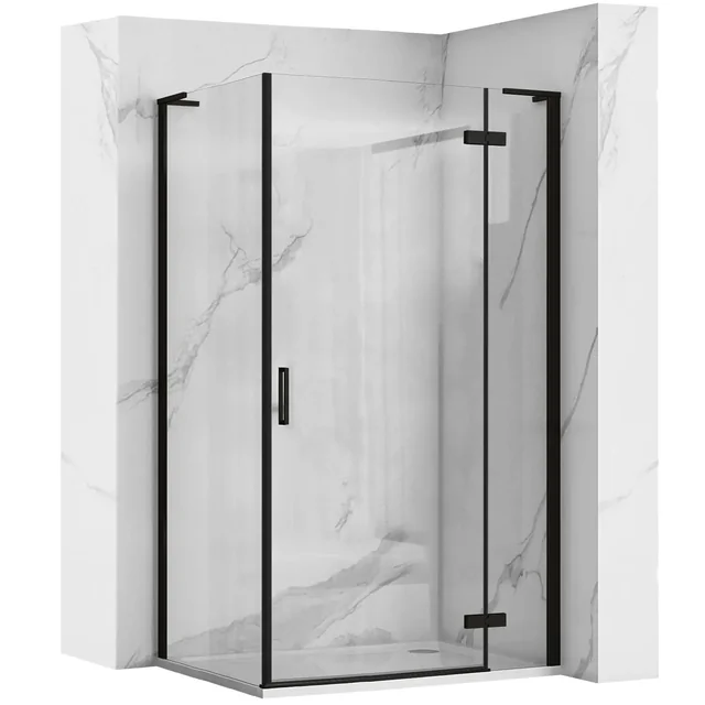 REA Cabine de Douche Hugo Noir 100x80