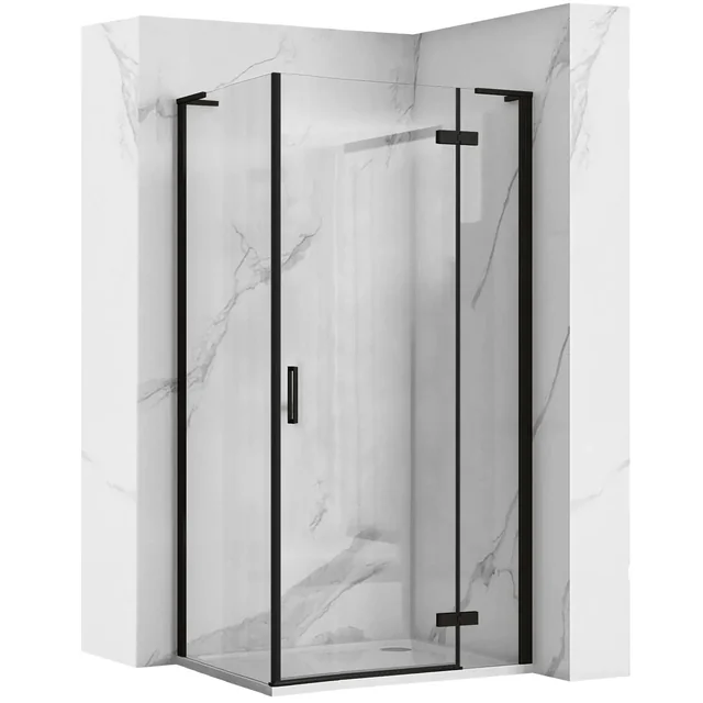 REA Cabine de Douche Hugo Noir 80x80