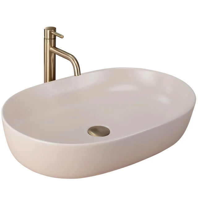 Rea CLEO countertop washbasin 61 BEIGE MATT