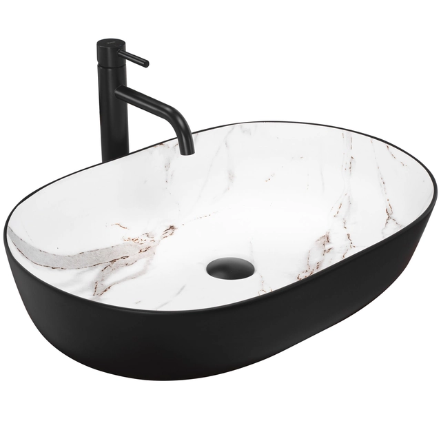 Rea CLEO countertop washbasin 61 BLACK AIAX MATT