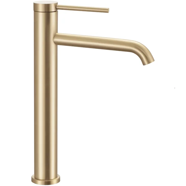 REA CLIF Grifo Lavabo ORO ORO CEPILLADO BRUSH HIGH