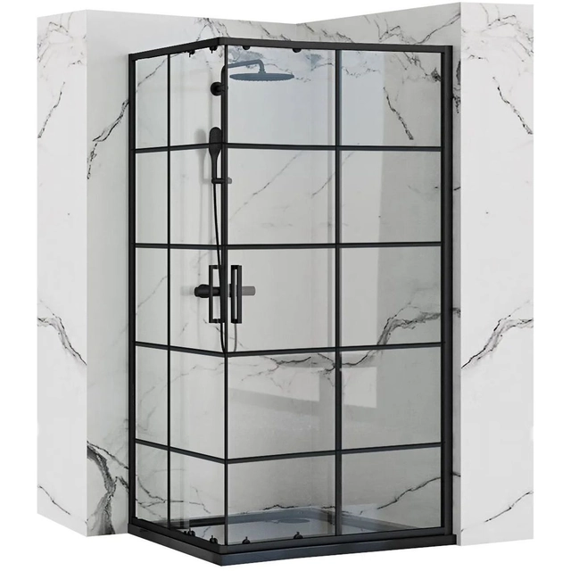 Rea Concept Black shower cabin 80x100