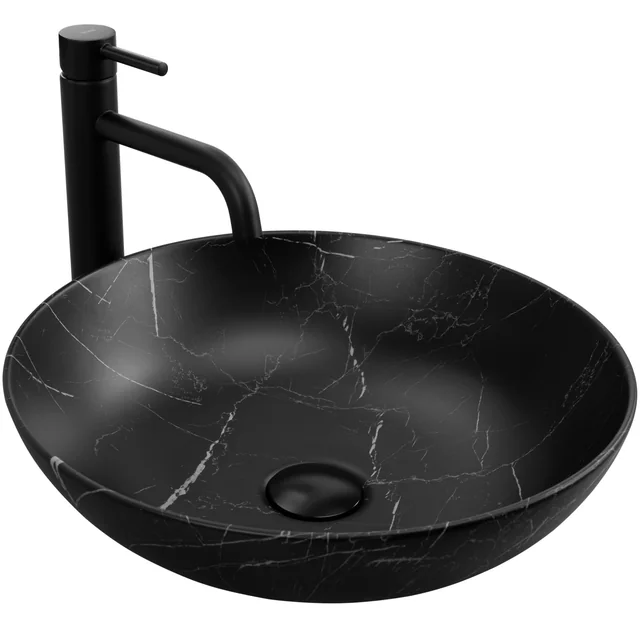 Rea Fibo countertop washbasin, matt black