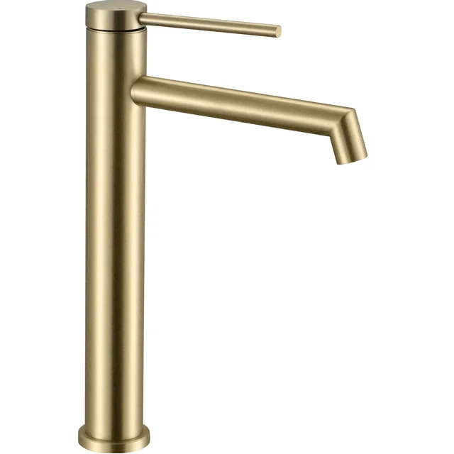 Rea Foss Grifo para lavabo, oro cepillado, cepillo alto oro