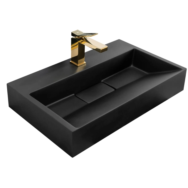 Rea Goya countertop conglomerate washbasin 60 black mat - ADDITIONALLY 5% DISCOUNT FOR CODE REA5