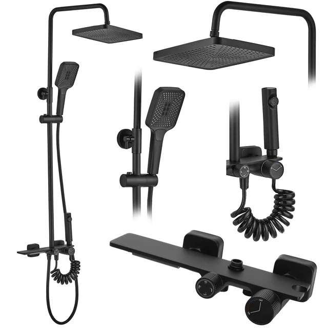 REA HELIX SHOWER SET Black